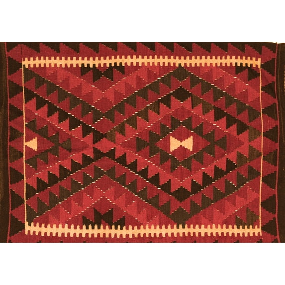 Ahgly Company Indoor Rectangle Oriental Orange Traditional Area Rugs, 5' x 8'