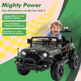 thumbnail image 6 of Okybaby 12V Kids Ride on Toys with Remote Control&Four-wheel Suspension, Eelectric Ride on Truck Car with Dual Motors, Bluetooth, LED Lights,MP3, USB, Toddler Toys Car for Kids 2+, Black, 6 of 8
