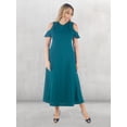 thumbnail image 3 of Plus Size Ruffle Cold Shoulder Maxi Dress, 3 of 5
