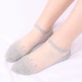 thumbnail image 2 of Women UltraâThin NoâShow Boat Socks, Summer Sheer IceâSilk Upper Cotton Sole Silicone Nonâ LowâCut Liner Socks for Flats, 2 of 4