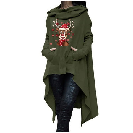 

Pianpianzi Women plus Size Christmas Shirts Girls Shirts Cotton Maternity Shirts Christmas Women Plus Size Long Sleeve Hood Tops Sweatshirt Sweater Blouse