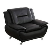 Trumanpick Leather Single Sofa Chair, Modern Comfy Sofa Couch for Living Room, Bedroom, Black