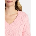 thumbnail image 4 of No Boundaries V-Neck Pullover Sweater, Midweight, Women's XXS-XXL, 4 of 5