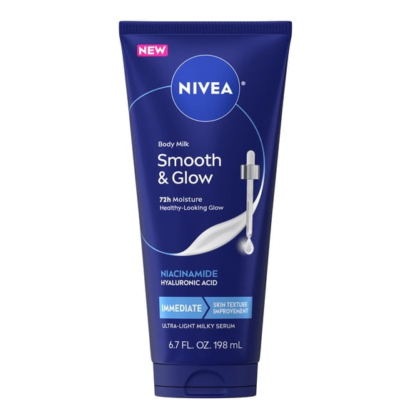 NIVEA Body Milk Smooth and Glow Body Moisturizer, 6.7 fl oz