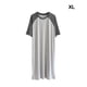 thumbnail image 4 of Camisón de algodón Qarigey pijama ligero de manga corta Gris oscuro/Gris claro, 4 of 6