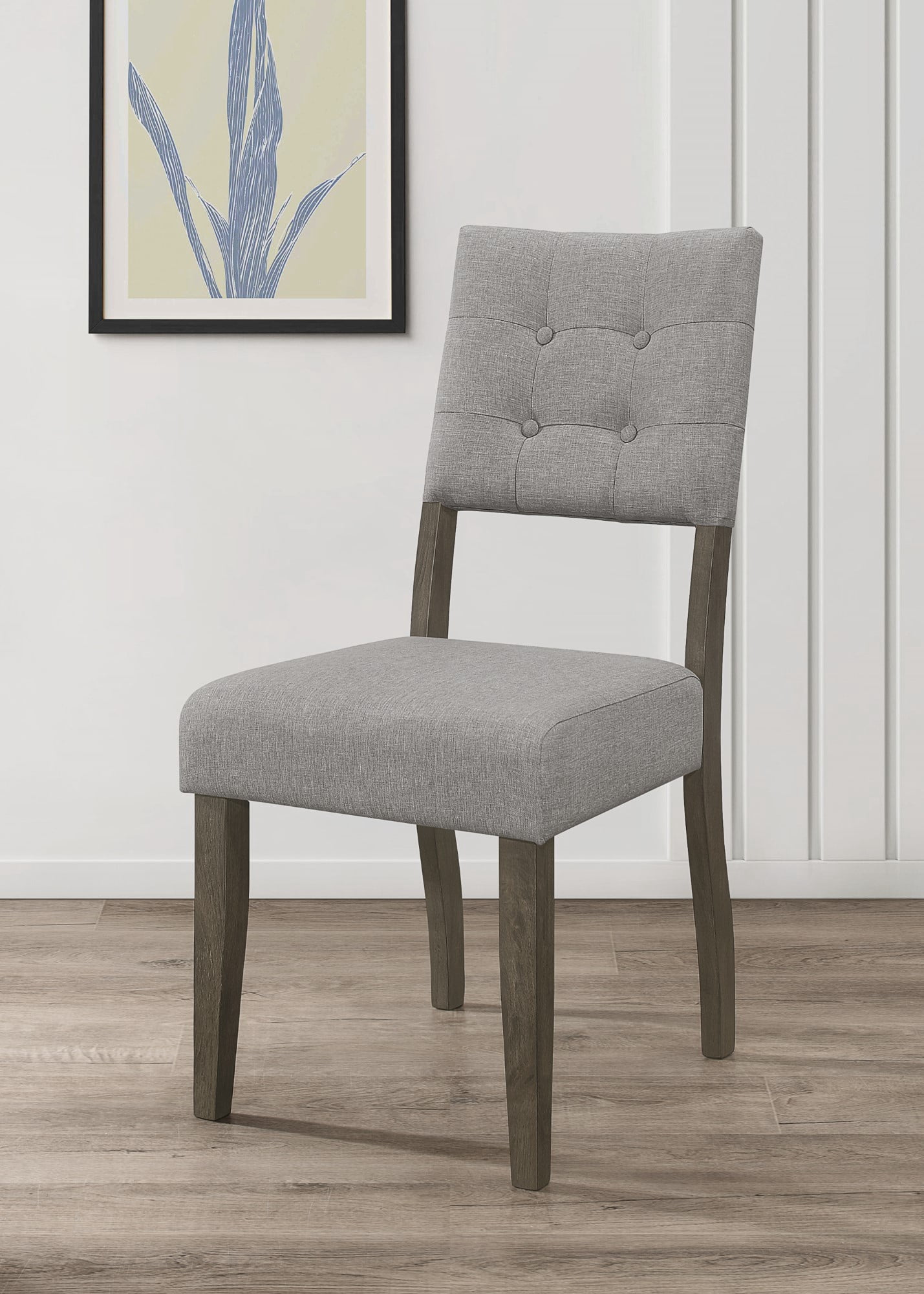 Home Design Derry Dining Chair, Taupe, Button-tufted back, Cushioned seat, Comfortable seating, Sturdy legs, Modern design, Elegant style, Durable construction