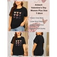 thumbnail image 5 of Anbech Love Heart Plus Size T-Shirts for Women Graphic Valentine's Day Short Sleeves Tees T-Shirt with Round Neck, 5 of 8