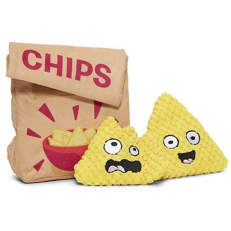 BARK A-Maize-ing Corn Chips Tortilla Chip Plush Dog Toy, Small