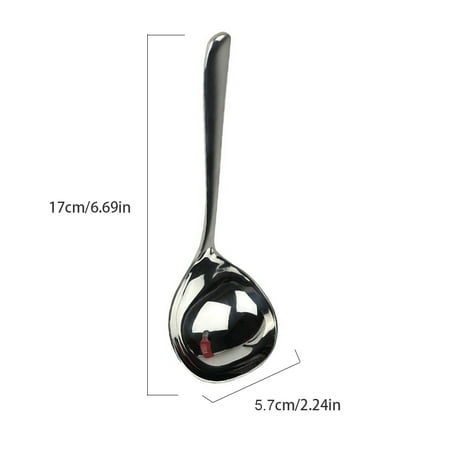 

Hi.FANCY Stainless Steel Serving Spoon Mirror Finish Large Soup Scoop Buffet Banquet Party Dinner Tableware Short Handle