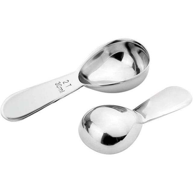 Cuchara multiusos de acero inoxidable, material superior para preparar café y hornear, diseño ergonómico con medición precisa, cucharas de 1 y 2 cucharadas, aptas para lavavajillas y practicidad