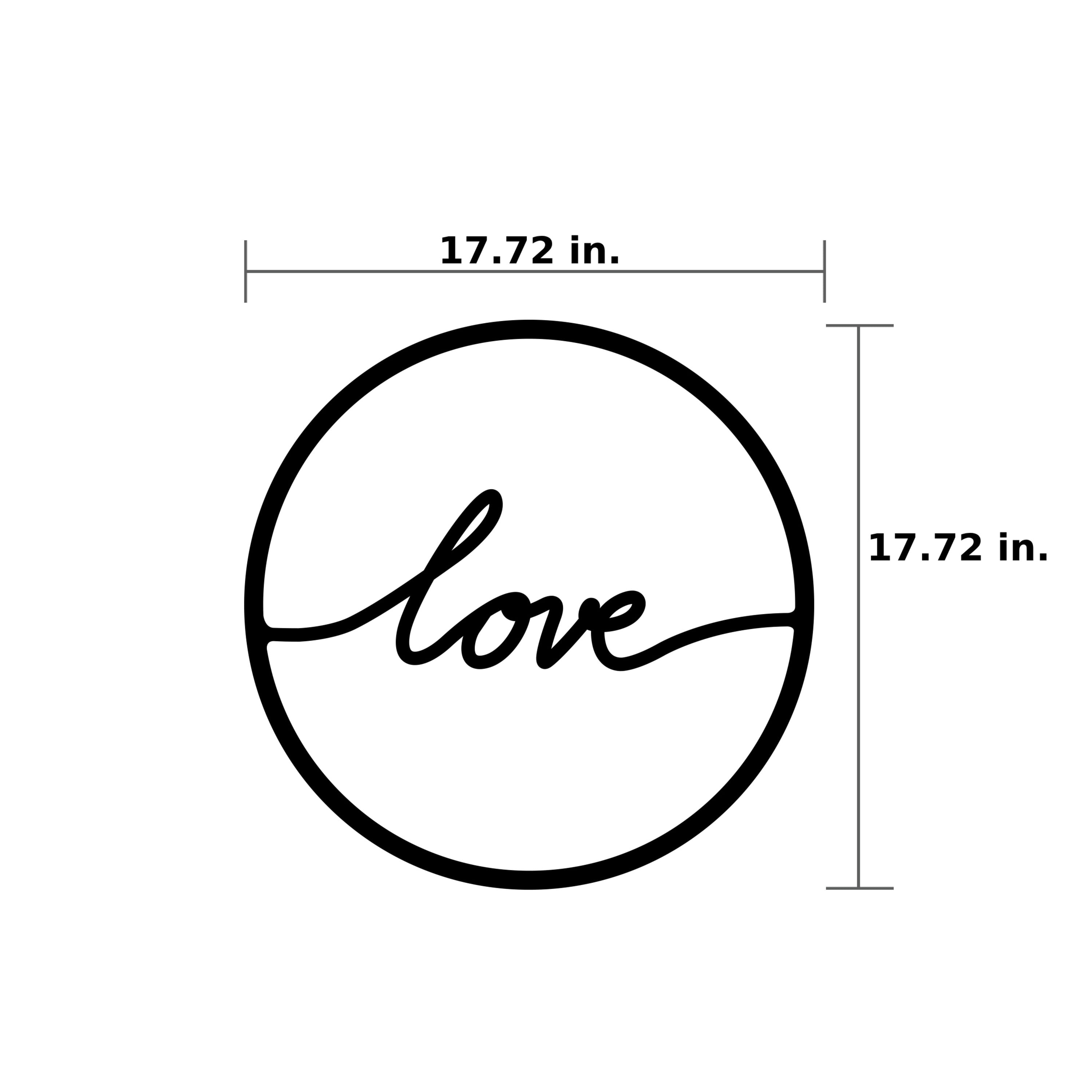 Ada Home Decor Furniture Black Circle Love Modern Metal Wall Art