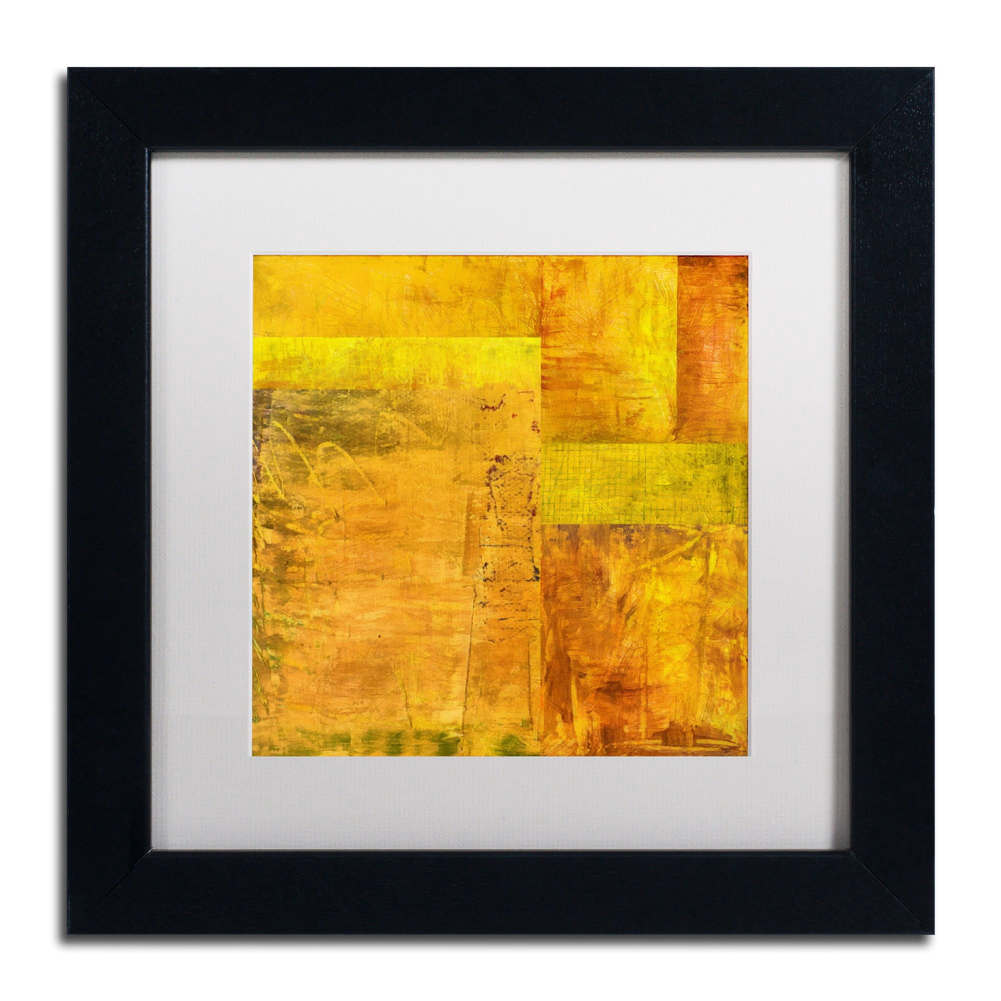 Trademark Fine Art "Essence of Yellow 2" Canvas Art by Michelle Calkins, White Matte, Black Frame