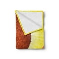 thumbnail image 2 of Tree Soft Flannel Fleece Blanket, Nature Themed Fantasy Illustration with Starburst Stripes and Butterflies, Cozy Plush for Indoor and Outdoor Use, 60" x 80", Brown Yellow and Orange, by Ambesonne, 2 of 5