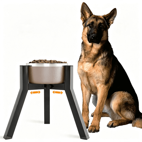 ACDANC Raised Dog Bowl Stand for Large Dogs 11" Height Adjustable Width 7-10.6" Single Tall Elevated Dog Bowls Stand, Food&Water Feeder Holder for Large Breeds (Bowl Not Included)
