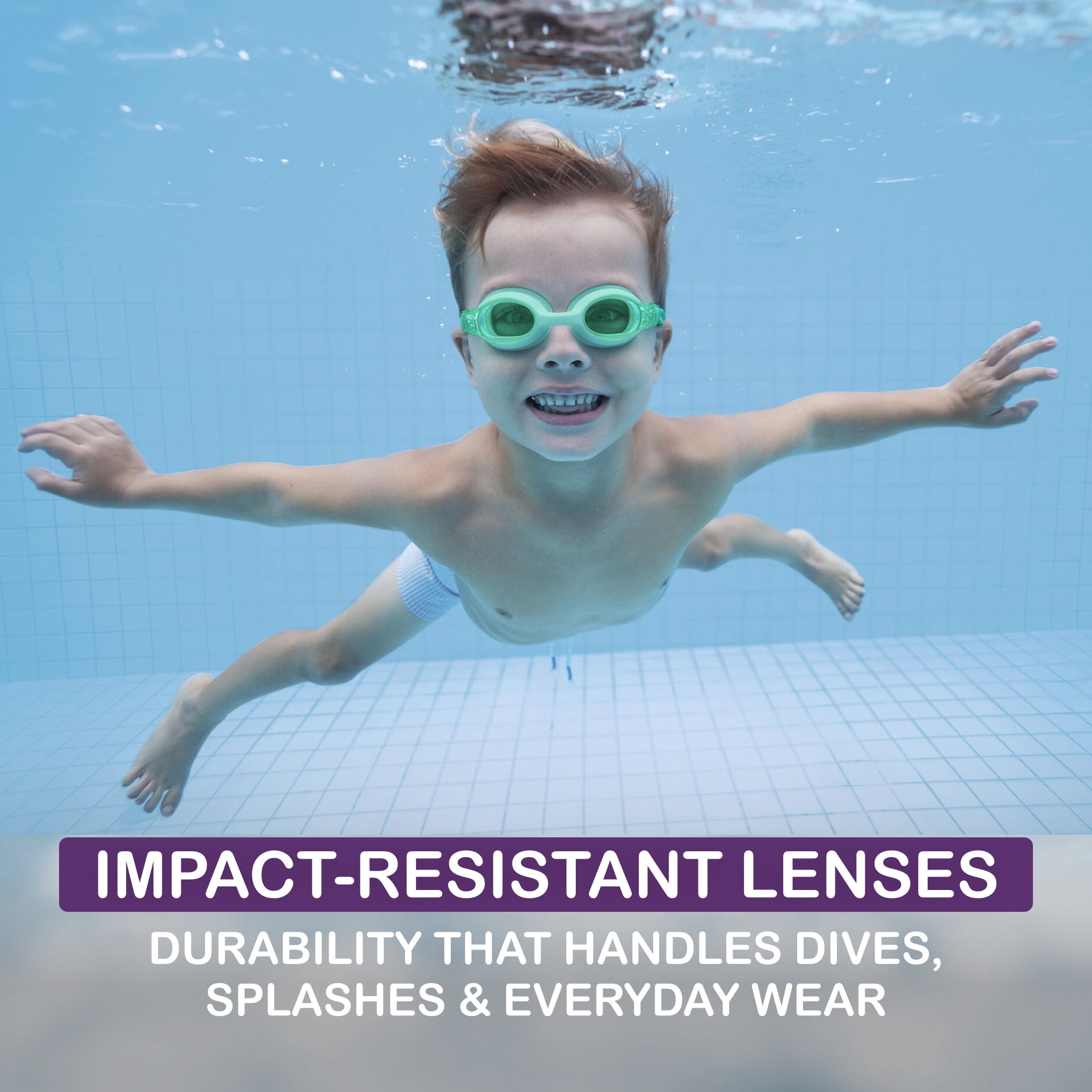 Puddle Jumper Child Fabric Swim Goggles, Green, Non-Latex and Non-PVC, Kids Ages 3+