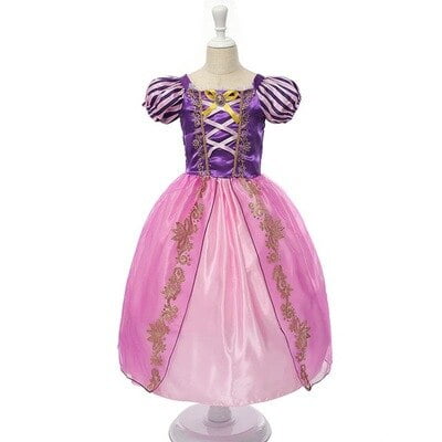 Disney Elsa Anna Princess Dress Girl Kid Birthday Party Carnival Clothes Cosplay Frozen Encanto Rapunzel Jasmine Mermaid Costume9-10T (150) Gao Jinjia LED