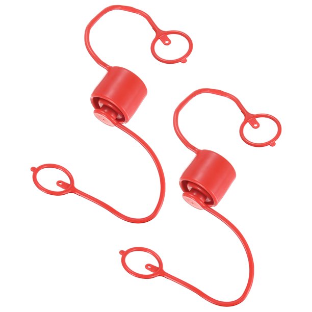 Tapa de polvo de acoplador hidráulico de 2 juegos 1/2 ISO cara plana con anillo de retención rojo