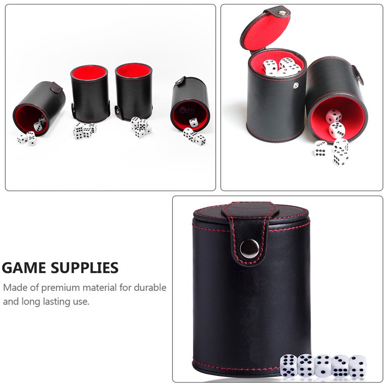 Lezevn 4pcs Dice Game Set Plastic Dice Shaker Container Dice Shaker Cup