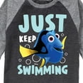 thumbnail image 3 of Finding Nemo - Just Keep Swimming - Toddler And Youth Girls Raglan Graphic T-Shirt, 3 of 6