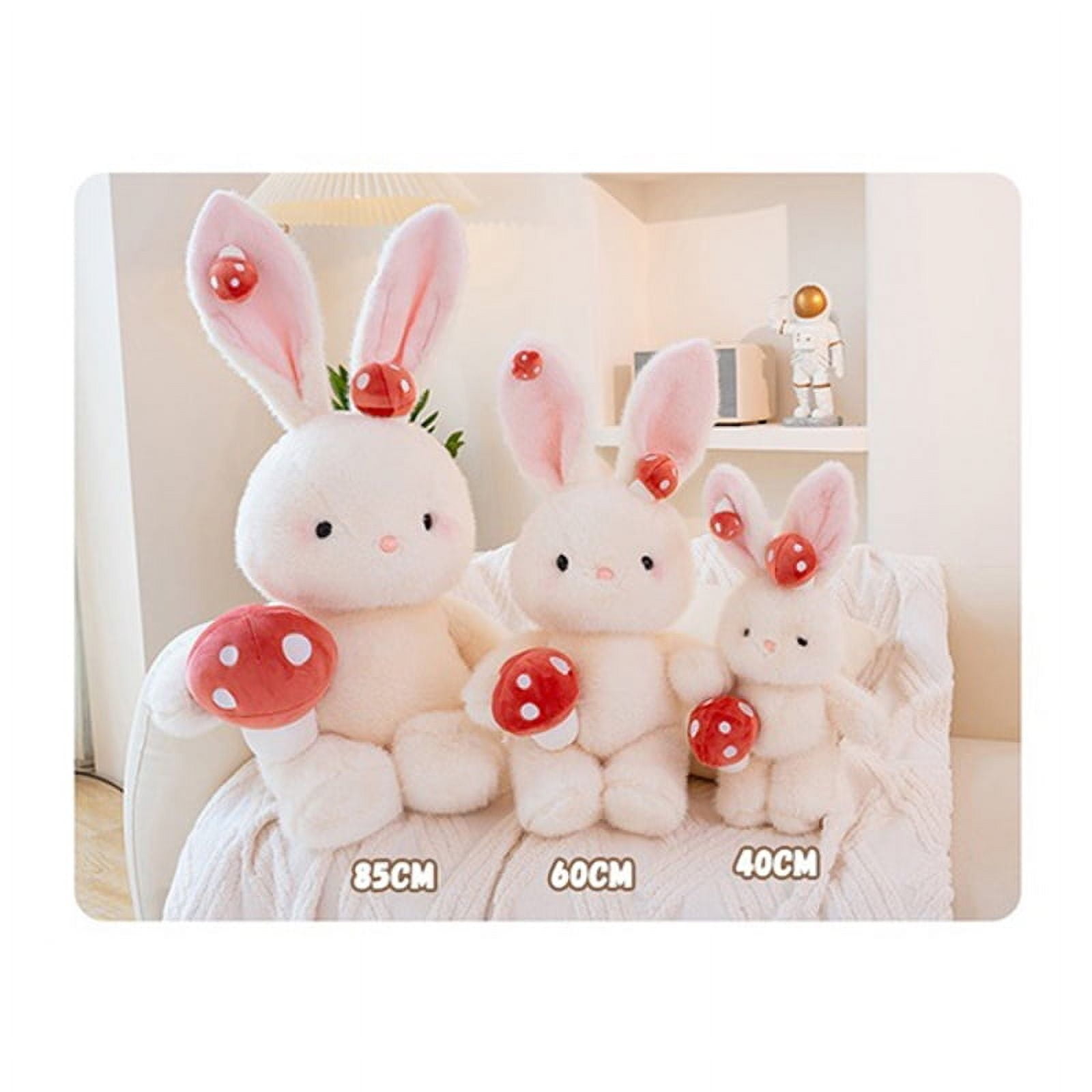 Cute White Rabbit Stuffed Animal,15.7 Inch White Rabbit Pillow Plush Toy,White Rabbit Plushie Pillow Toys Doll Decorative Throw Pillows for Kids Boys Girls Birthday Xmas Gift