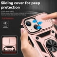 thumbnail image 6 of Allytech iPhone 13 Mini Case 2021, 360 Degree Rotating Ring Holder Kickstand Phone Case with Work with Magnetic Car Mount TPU+PC Slide Camera Protection Window Case for iPhone 13 Mini 5.4", Rosegold, 6 of 7