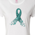 thumbnail image 4 of Inktastic Ovarian Cancer Awareness Teal Ribbon Made of Hearts Women's T-Shirt, 4 of 5