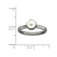 thumbnail image 4 of Bague en Perles de Culture d'Eau Douce en Argent Sterling Plaqué Ruthénium Noir, 4 of 4