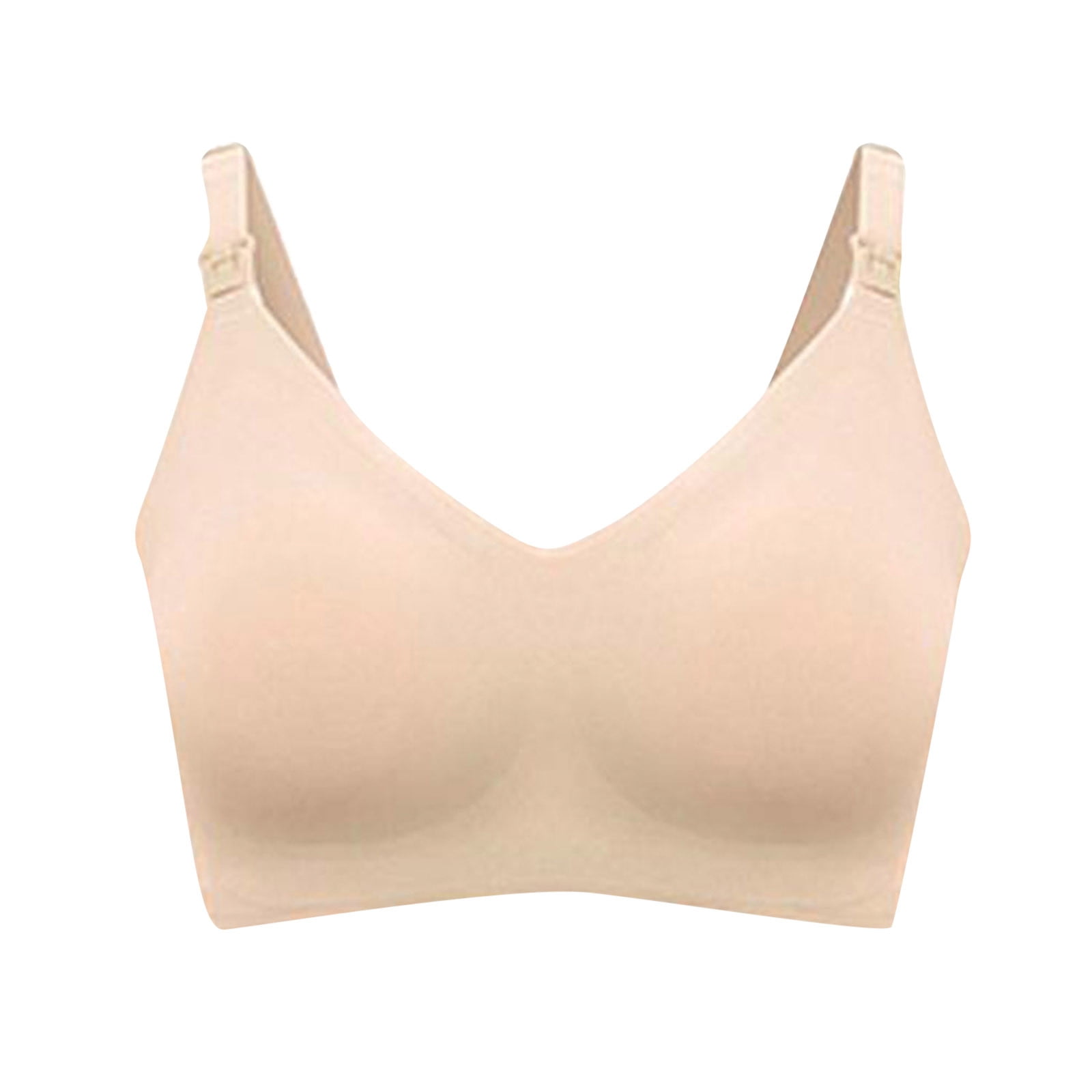 Aayomet Bras for Large Breasts Upgraded Supportive Comfort Maternity Bra Pregnancy Seamless Sleep Bralette Khaki XL