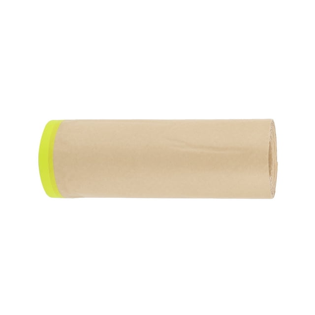 Unique Bargains Pre-Taped Masking Paper Automotive Paint Masking Paper 45x2000cm / 65.62ftx17.72" Brown Green