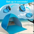 thumbnail image 3 of UPF 50+ Pop-Up Beach Tent, Lightweight Portable Sun Shelter for Multiple People, Includes 6 Ground Nails, Ideal Holiday Gift, 3 of 7