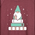 thumbnail image 3 of Instant Message - Gnome With Coffee And Books - Women's Lightweight French Terry Long Sleeve Shirt, 3 of 6