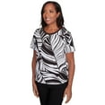 thumbnail image 3 of Alfred Dunner Womens Petite Twisted Leaves Top With Side Tie Top, 3 of 4