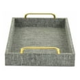 thumbnail image 4 of Gray Linen and Wooden Tray, 4 of 5