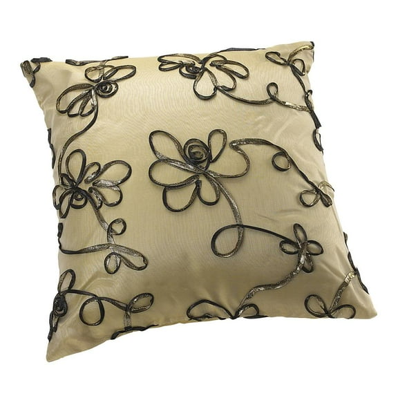 Venetian Vintage Embroidered Floral Design 18" X 18" Decorative Cushion Cover