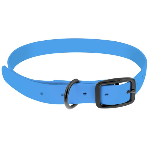 MiMu Large Silicone Dog Collar - Blue 30in Stylish Dog Collar with Prong Buckle