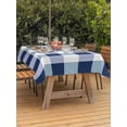 thumbnail image 3 of Outdoor Table Cloth with Umbrella Hole and Zipper, Navy Blue Plaid Waterproof Rectangle Tablecloth 52"x70", Spring Farmhouse Buffalo Checkered Washable Table Cover for Outside Party Patio Picnic, 3 of 8