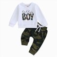 thumbnail image 3 of Xudanell Outfits Baby Boy Letter daddy's boy Print Long Sleeve Sweatshirt Pullover Tops + Joggers Pants Outfit Set, 3 of 5