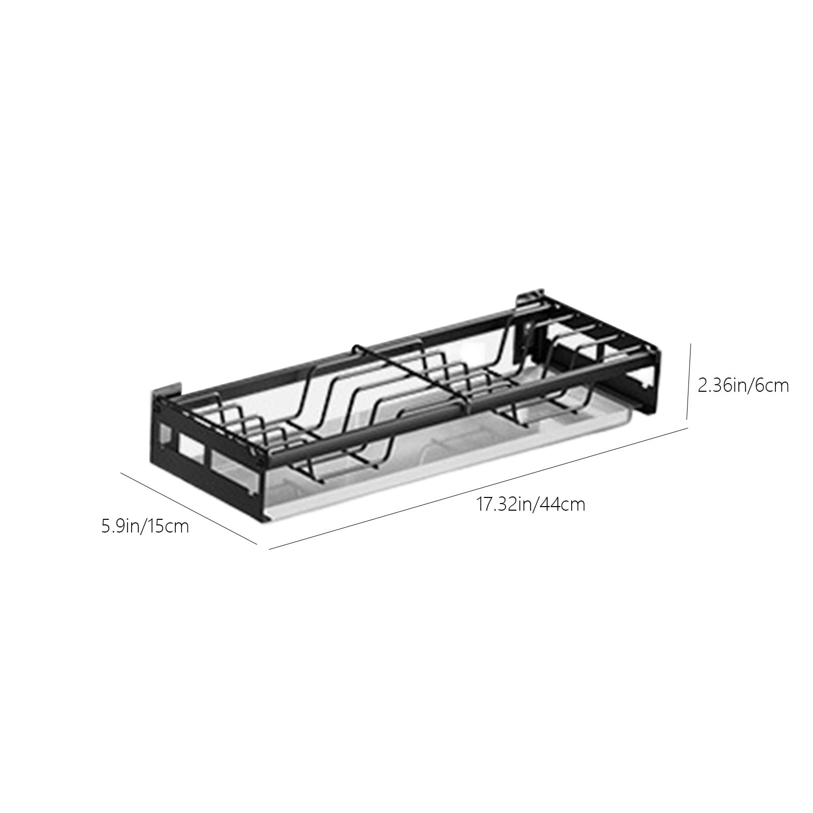 Wall Mounted Carbon Steel Bowl Rack and Dish Drying Organizer for Kitchen Storage