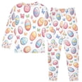 thumbnail image 2 of FORMRS Long Sleeve Top and Pants Pajama Set for Niños 2-Piece Sleepwear, Sizes 18M-8Y, Pastel Easter Pattern, 2 of 6