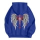 thumbnail image 3 of MHFRRA Sudadera con Capucha Informal con Estampado de Alas de Ángel de Invierno, Sudadera con Forro Suave, Sudadera Acogedora con Bolsillo Frontal para Exteriores Azul, 3 of 3