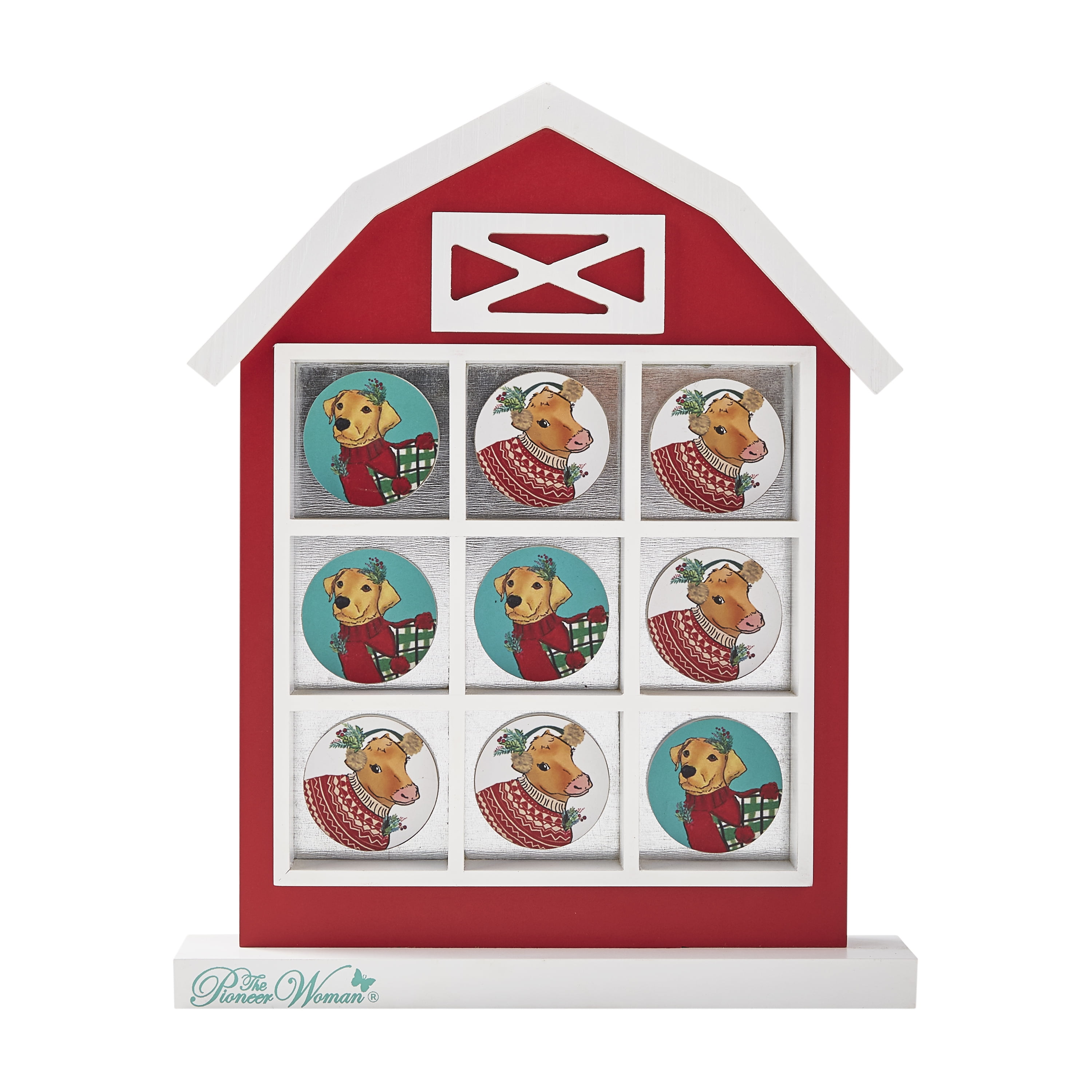 The Pioneer Woman Holiday Barn MDF Tic-Tac-Toe Game