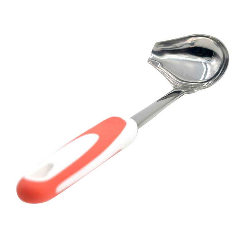 Mint Sauce Long Soup Ladle with Spout Stainless Steel Kitchen Serving Salad Dressing Gravy Spoon