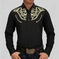 thumbnail image 2 of IWRICH Western Shirts for Men Cowboy Shirts Long Sleeve Printed Country Shirt Slim Fit Button down Shirt Casual Work Dark Gray XL, 2 of 4