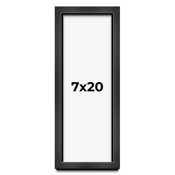 7x20 Shadow Box Frame Grey Charcoal Black | 0.875 Inches Deep | Solid Wood Shadowbox Display Frame