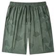 thumbnail image 3 of Bermuda Shorts for Men Summer Casual Lightweight Breathable Textured Elastic Waist Straight Leg Shorts with Pockets, 3 of 3