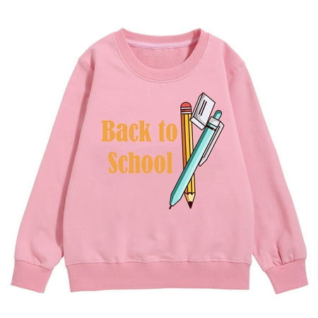 

Dpytoraw Back To School Season Girls Sweatshirt Winter Fashion Long Sleeve Warm Comfortable Tops Cartoon Patterns Casual Wearing Size 11-12 Years