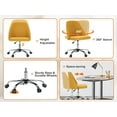 thumbnail image 5 of MCQ Office Desk Chair,Armless Office Chair,Modern Adjustable Rolling Vanity Swivel Seating with Wheels for Home, Bedrooms, Study, Student, Adults,Yellow, 5 of 7