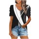 thumbnail image 1 of Fiudx Camisas para Mujer Mujer Moda Casual Manga Corta Suelta Camiseta Blusa Tops, 1 of 4