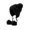 Black, variant on Daznico Cable Knit Ear Flap Beanie with Triple Pom Pom Ties Lined Thermal Windproof Winter Hat Ear Protection Accessories for Ladies Outdoor Activities in Cold Weather