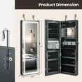 thumbnail image 3 of Costway LED Mirror Jewelry Cabinet Wall/Door Mounted  47" Armoire 3 Color Light Black, 3 of 10